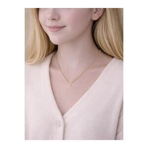 18K Gold Plated Initial Necklace – Letter E - for Teens & Women
